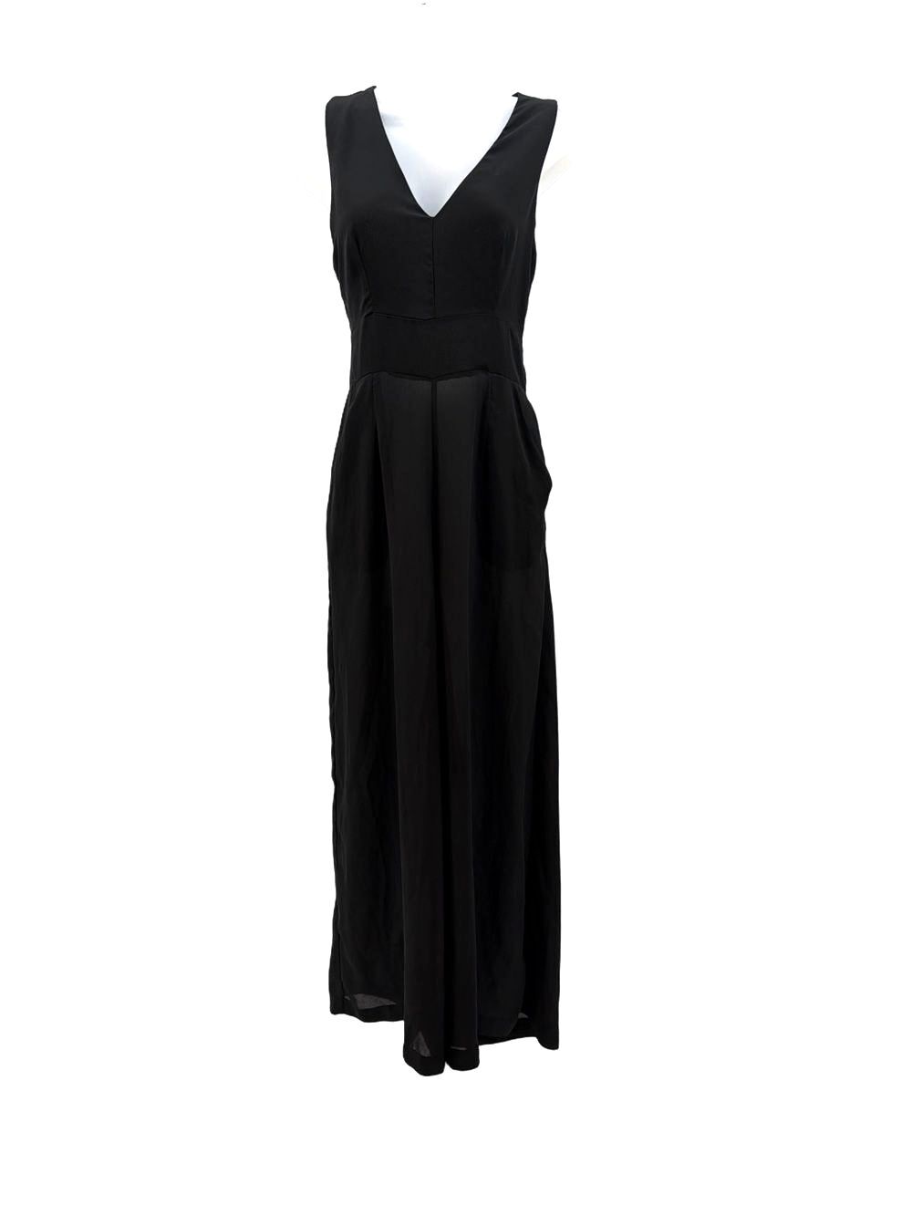 L'ATISTE Black Sleeveless V-Neck Jumpsuit Pantsuit